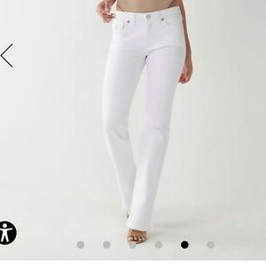 True Religion Women's White Becca Bootcut Jean sz 28 frayed hem soft cotton